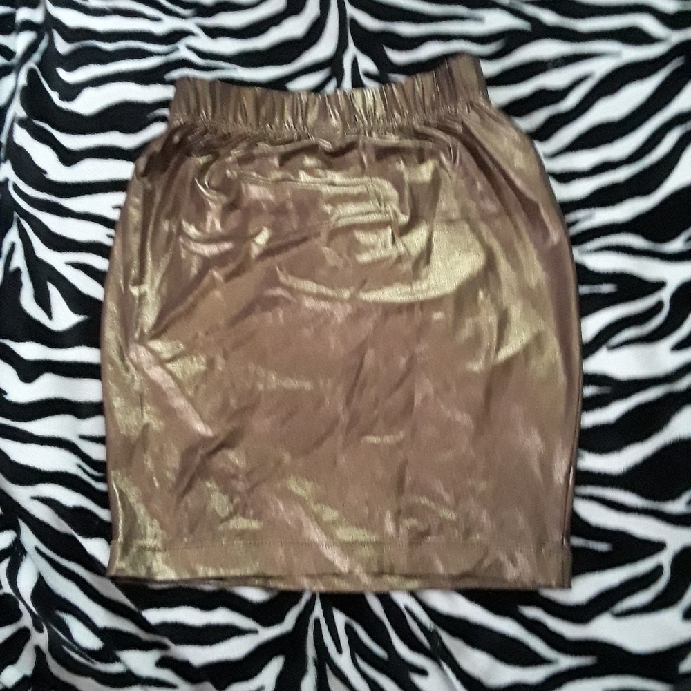 Xhilaration Metallic Gold bodycon high waist skirt